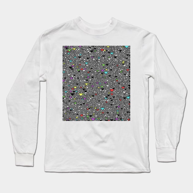 Geometric Abstract Repeat Triangle Wolfram Vector Pattern Long Sleeve T-Shirt by DankFutura